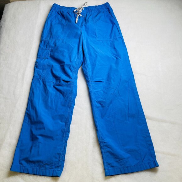 Aerie Womens Blue Drawstring Waist Flat Front Straight Leg Cargo Pants Size M - Picture 1 of 11